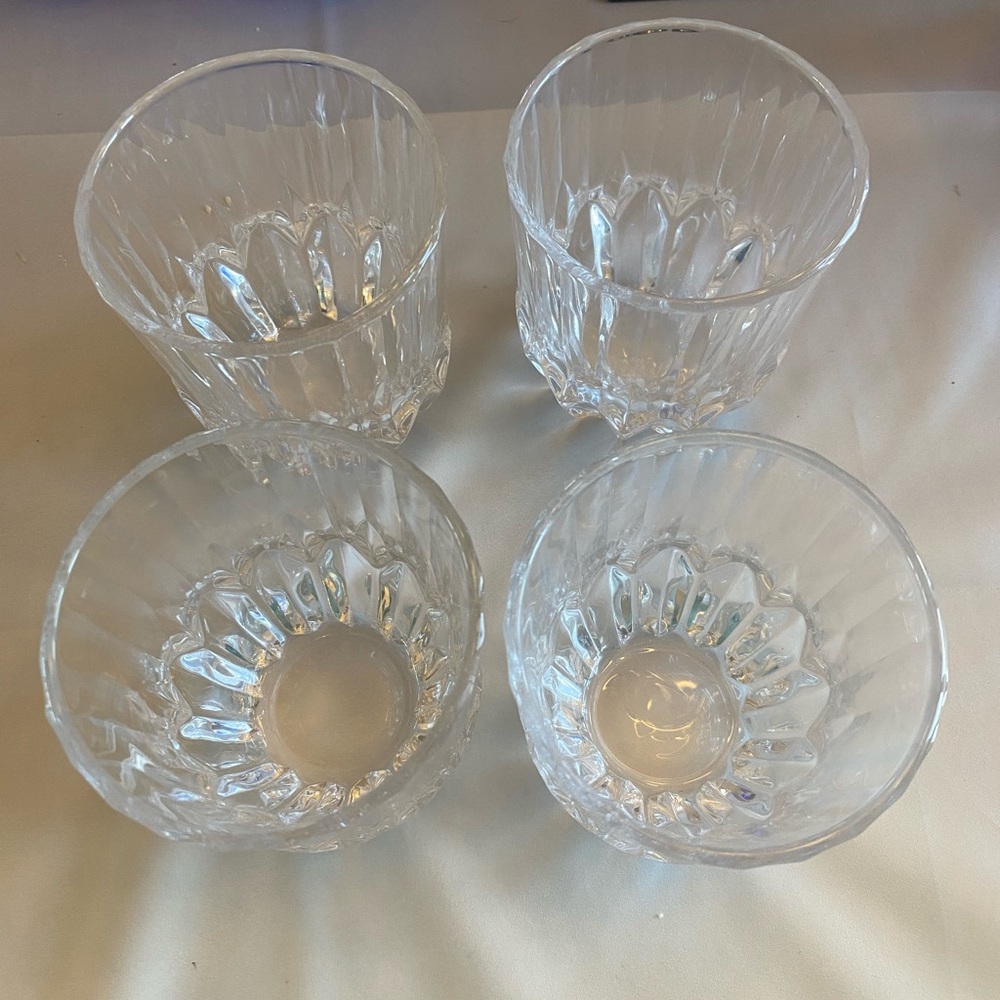 Set of Four Clear Glass Tumblers